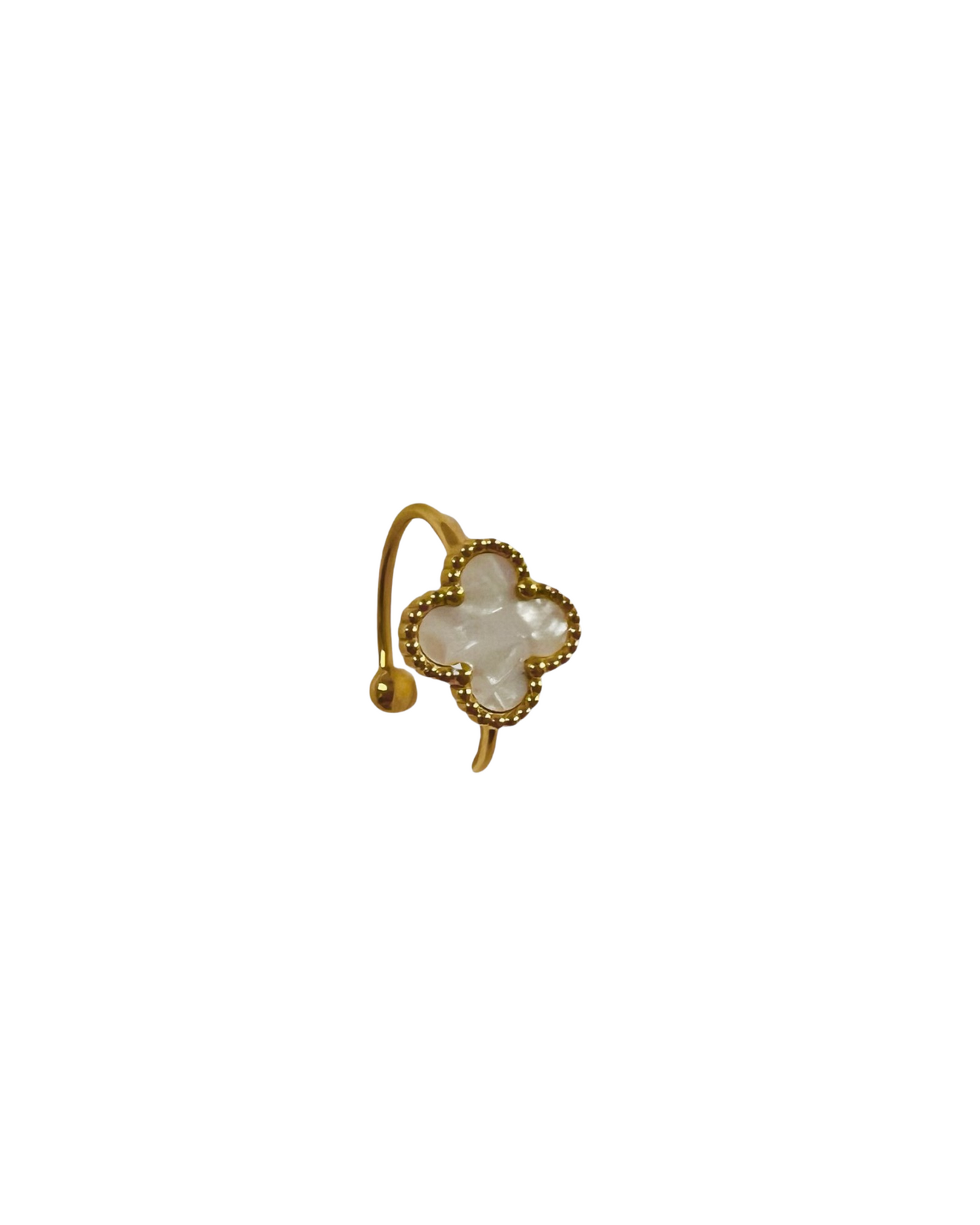 Fyrklöver unisize ring - vit