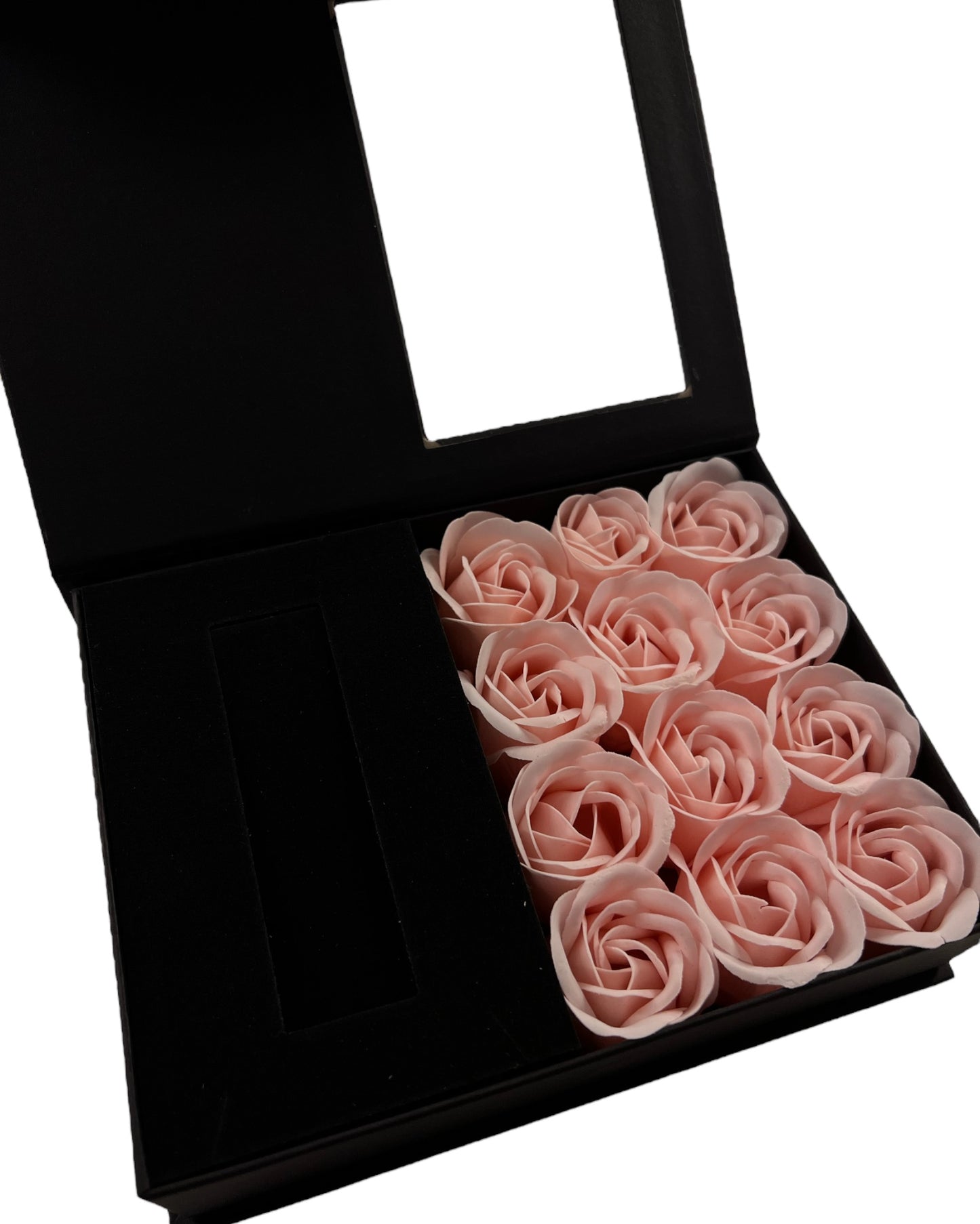 Love Box - Rosenlåda + 1 Hel Blomset med 18K Guldplätering - Rosa