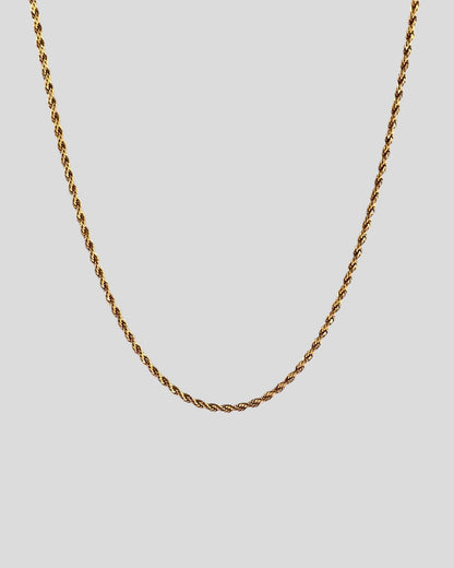 Rope Chain 3MM - 18K Guld Belagt