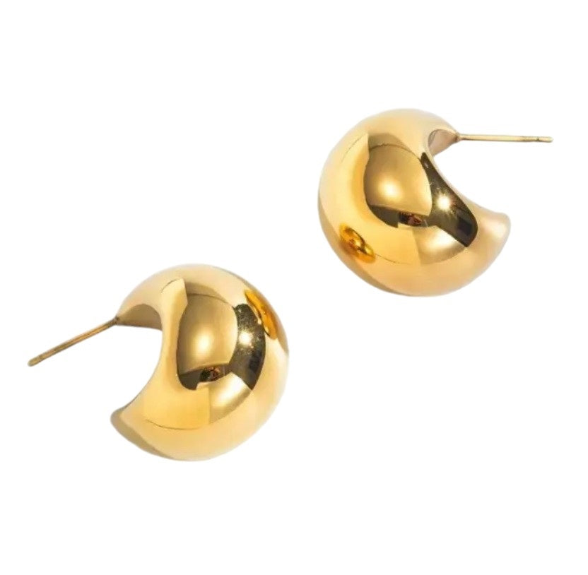 Chunky Gold Hoop Earring - 18K Guldbelagt