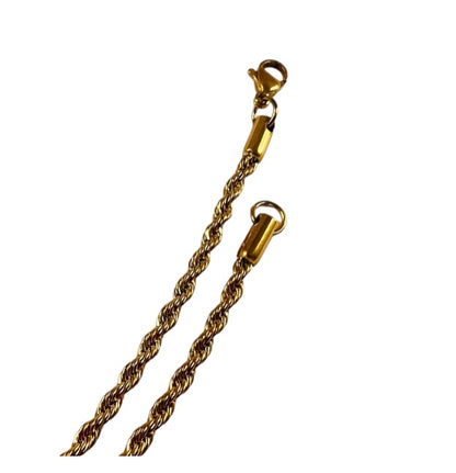 Rope Chain 3MM - 18K Guld Belagt